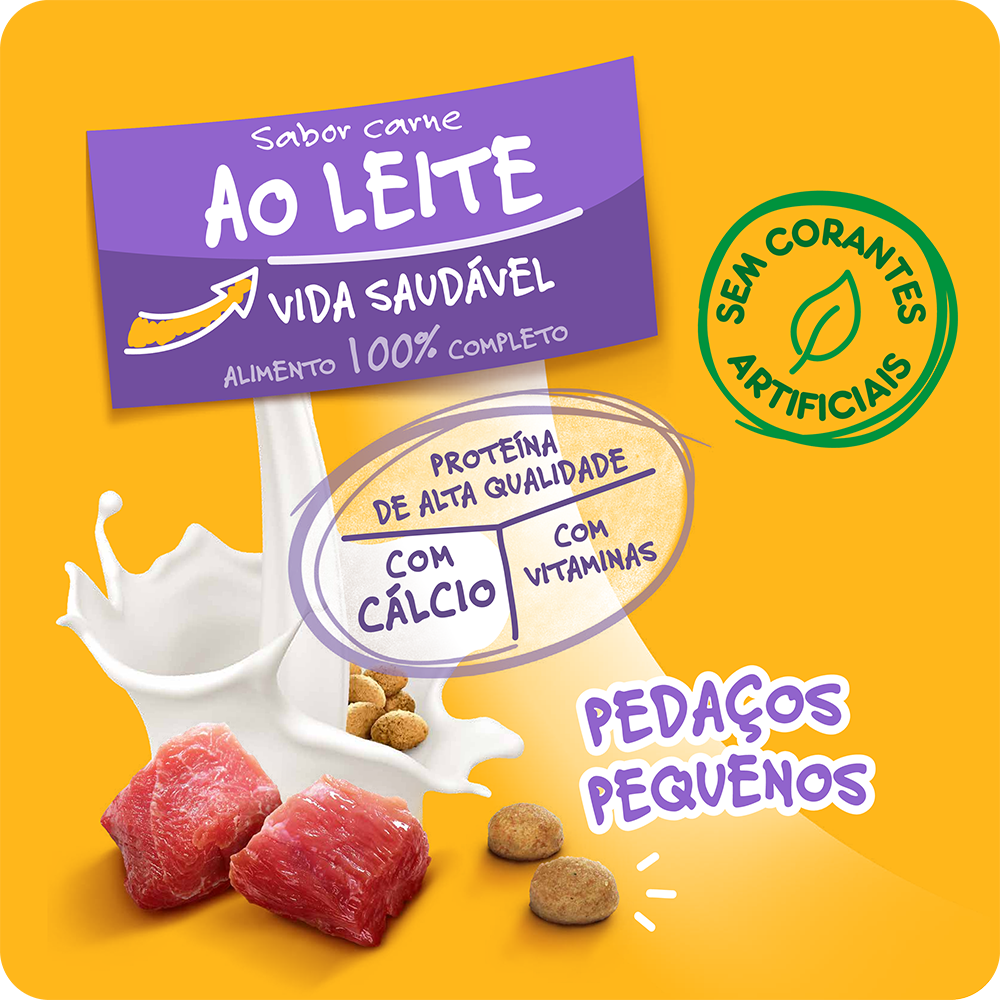 PEDIGREE® Nutrição Essencial ração seca adulto sabor carne ao leite