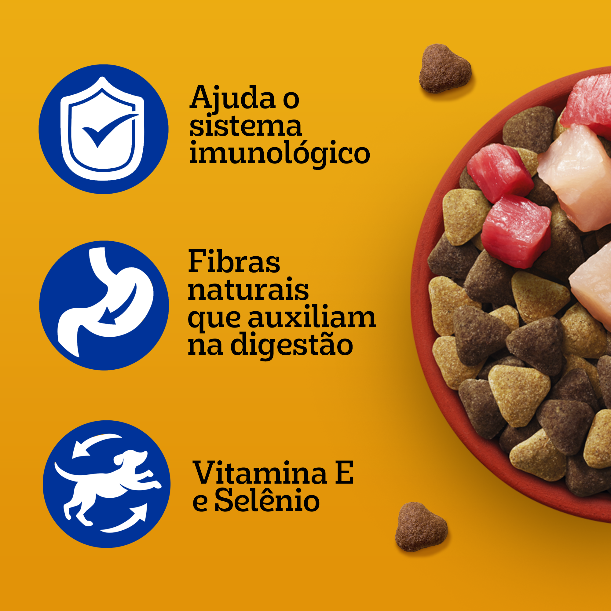 PEDIGREE® Ração seca adulto sabor carne, frango e cereais
