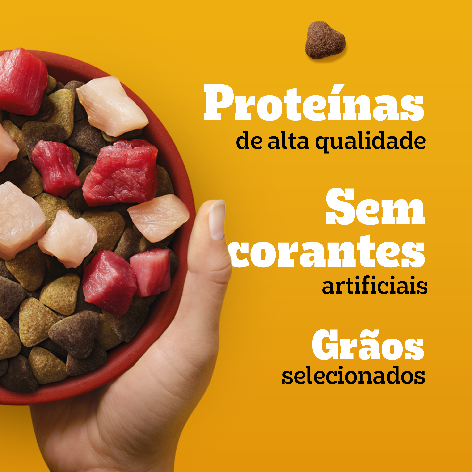 PEDIGREE® Ração seca adulto sabor carne, frango e cereais