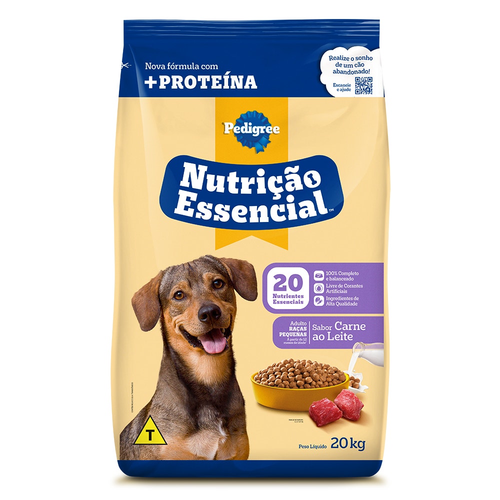 Nutrição essencial sabor carne ao leite 20kg