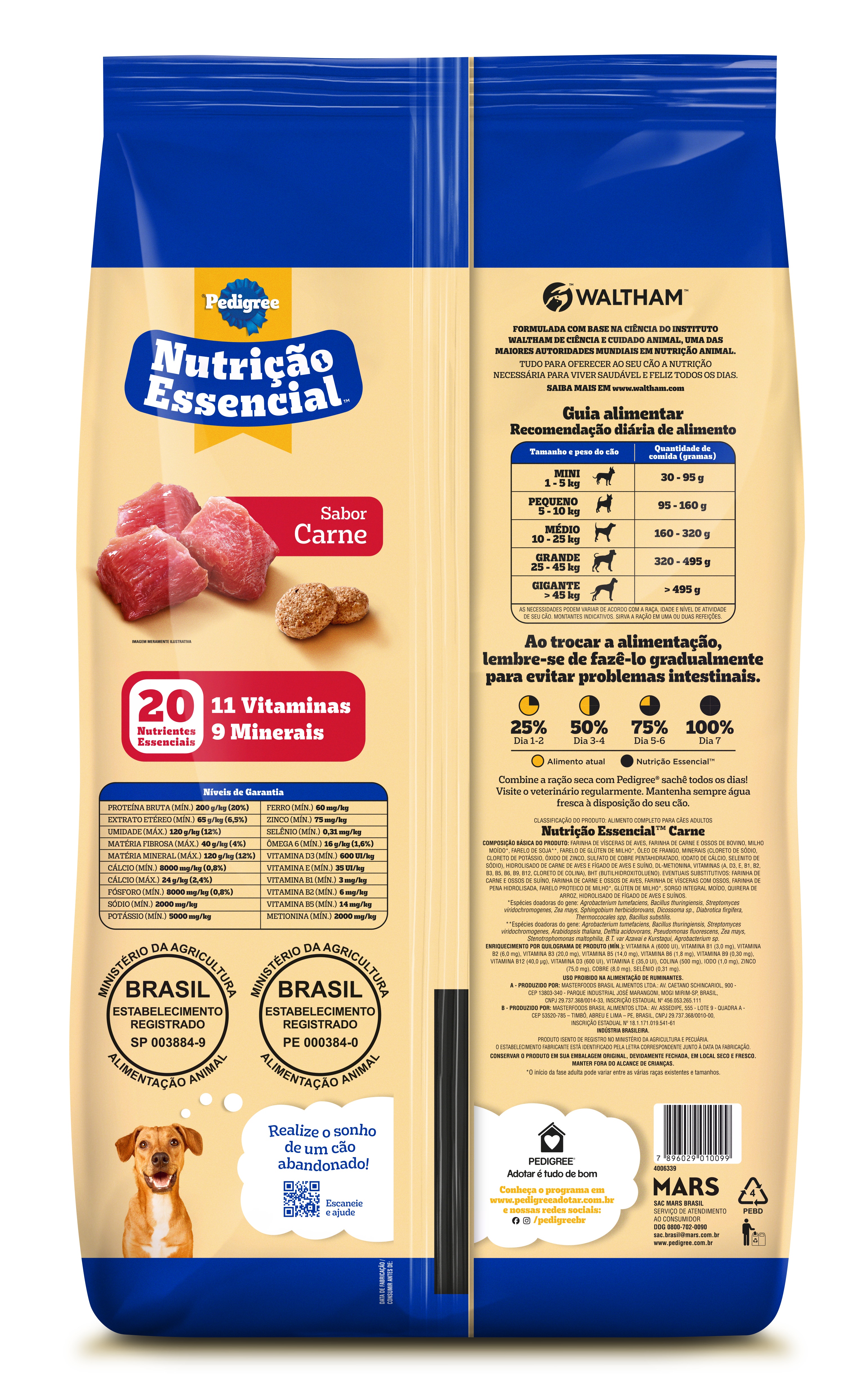 Nutrição essencial sabor carne 10,1kg