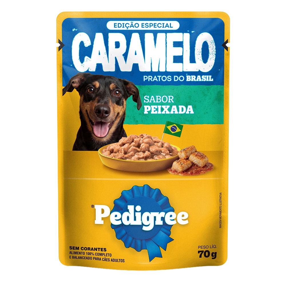 Ração Úmida Pedigree Caramelo Sachê Peixada Adulto 70g