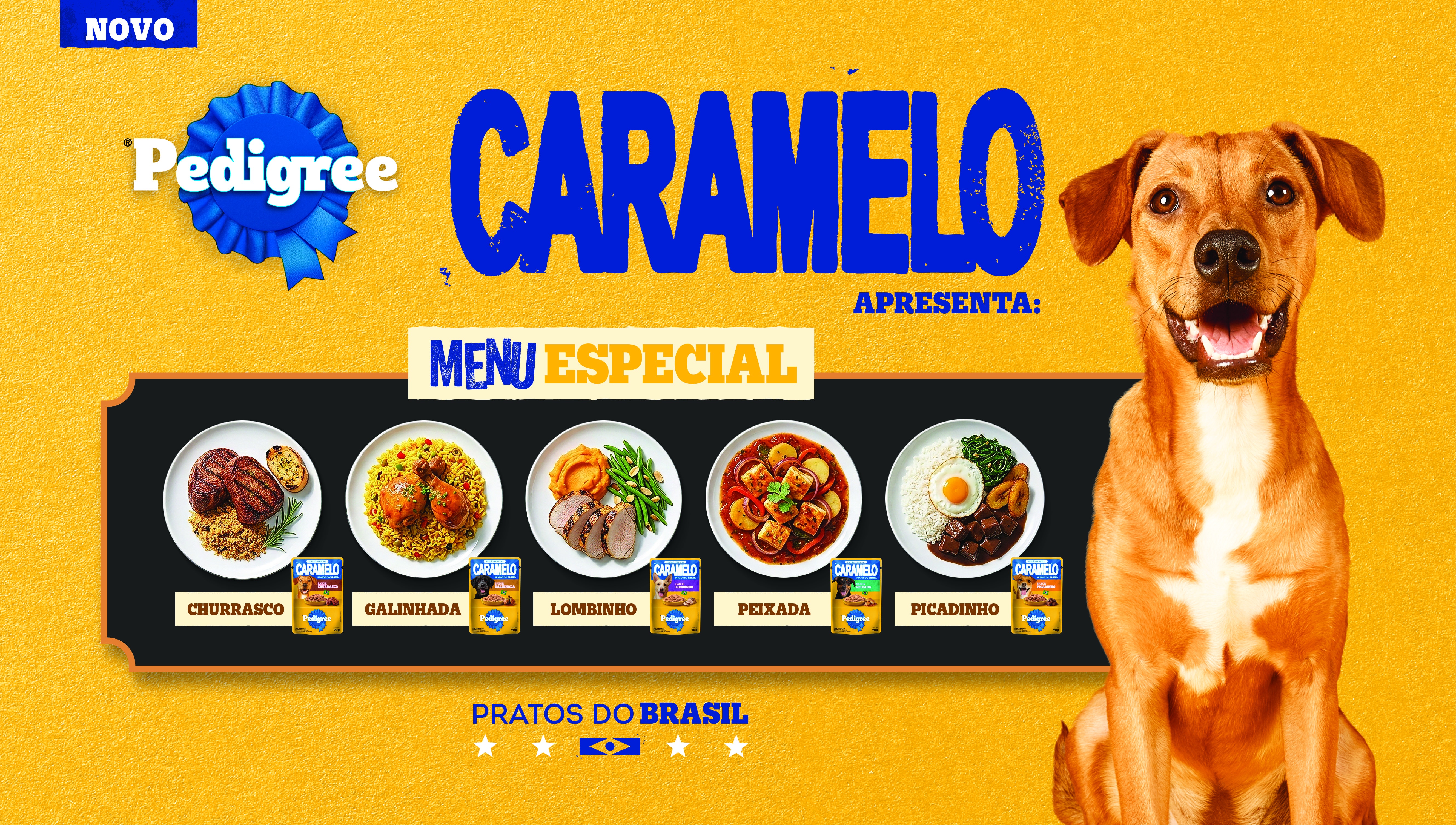 Pedigree Caramelo Pratos do Brasil com sabores inspirados na culinária brasileira para cães adultos