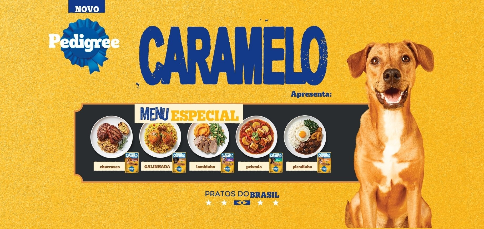 Pedigree Caramelo Pratos do Brasil com sabores inspirados na culinária brasileira para cães adultos