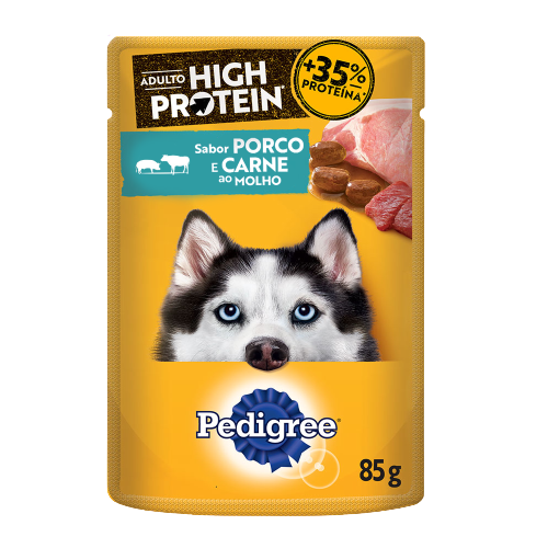 PEDIGREE® High Protein Sachê Adulto Sabor Porco E Carne Ao Molho