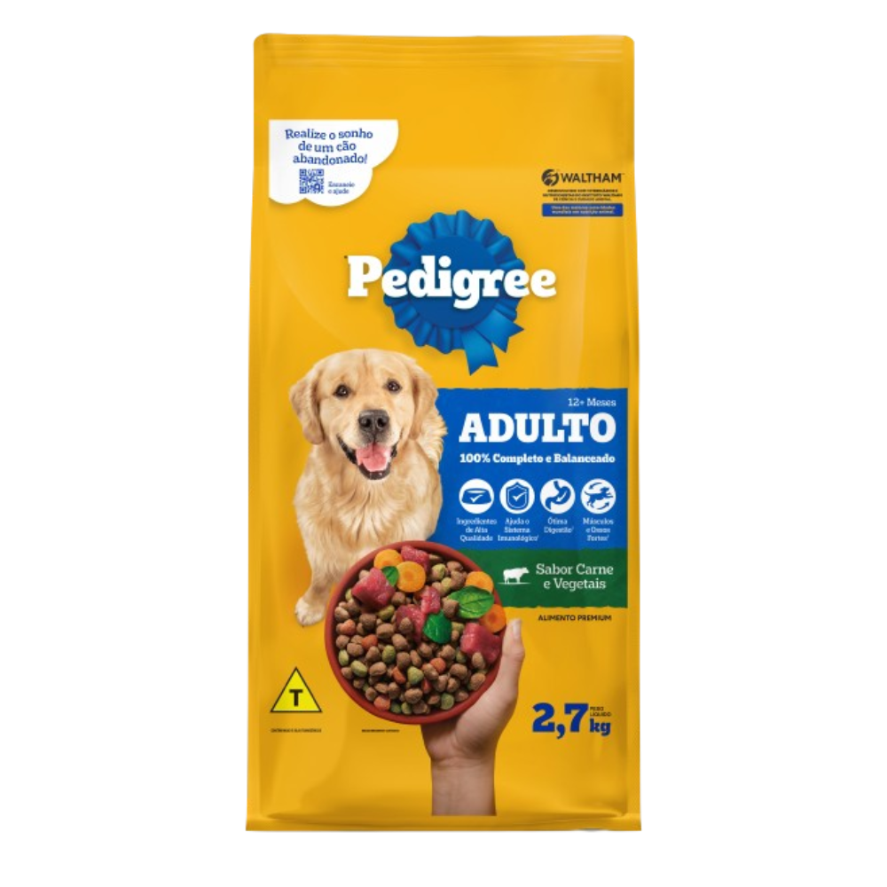 PEDIGREE® Ração Seca Adulto Sabor Carne e Vegetais