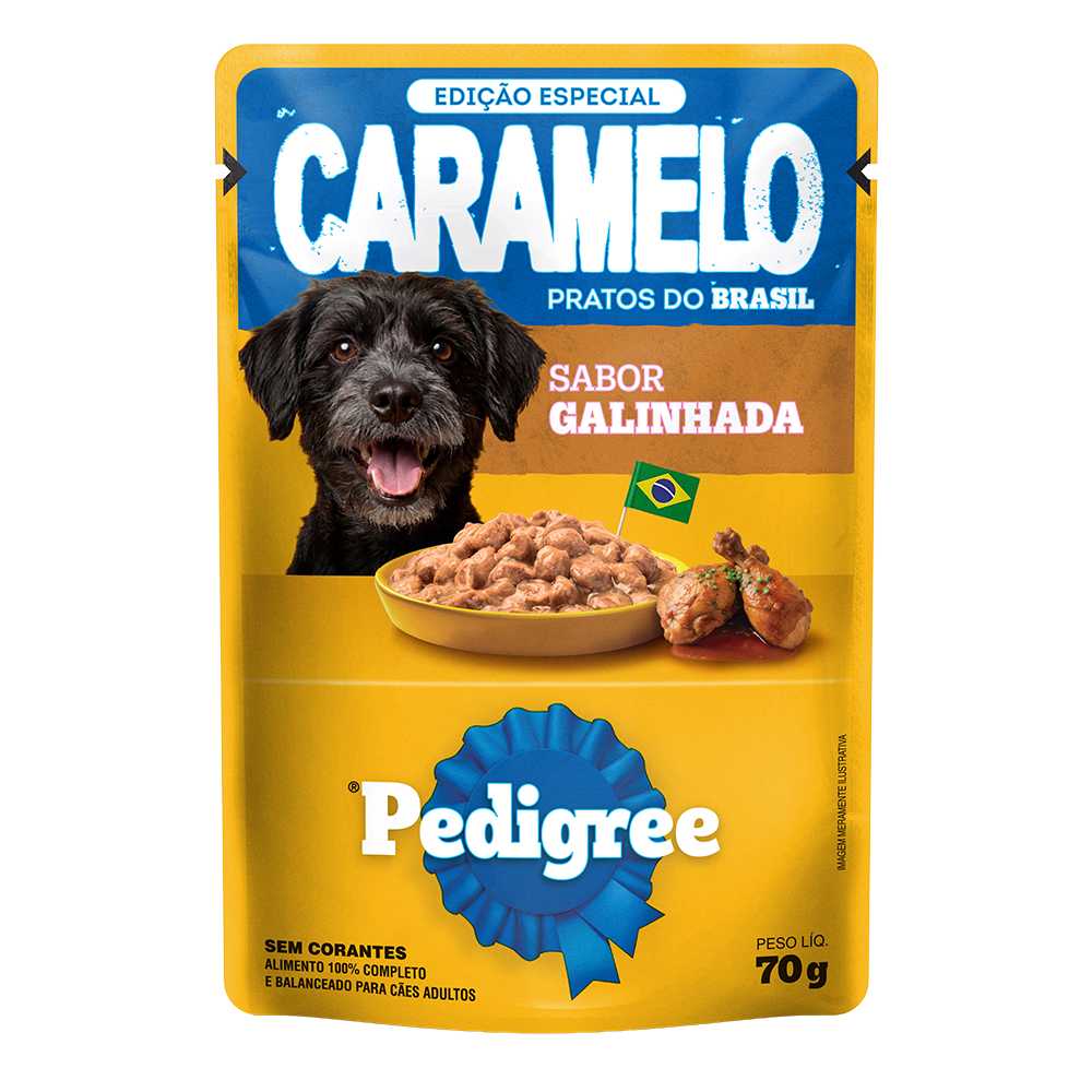 Ração Úmida PEDIGREE® Caramelo Sachê Galinhada Adulto