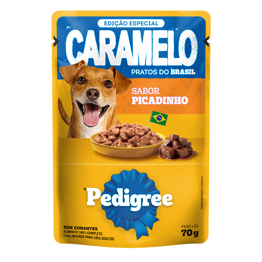 Ração Úmida PEDIGREE® Caramelo Sachê Picadinho Adulto