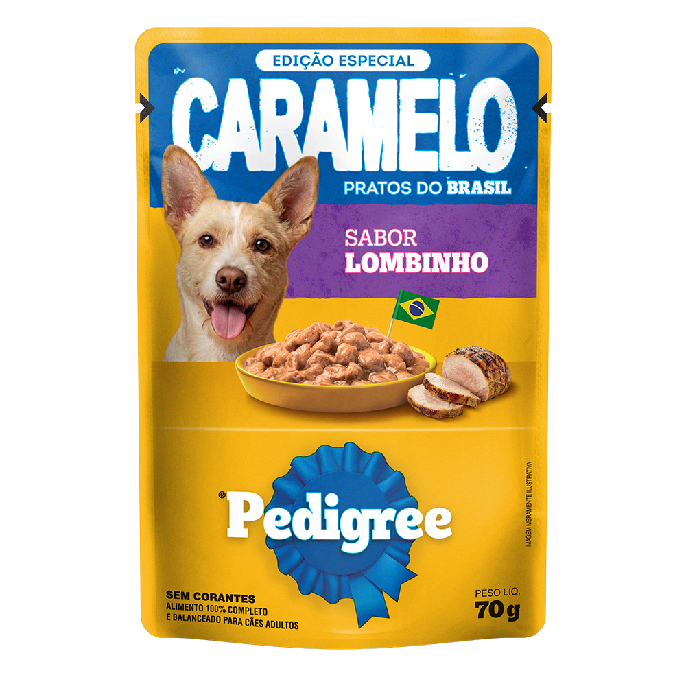 Ração Úmida PEDIGREE® Caramelo Sachê Lombinho Adulto