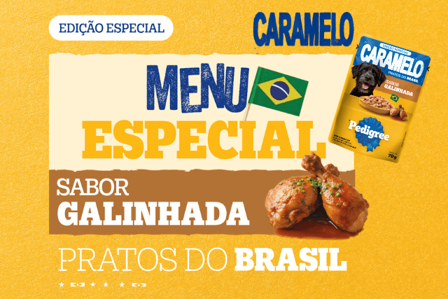 Sachê Pedigree Caramelo Pratos do Brasil sabor galinhada 70 g para cães adultos
