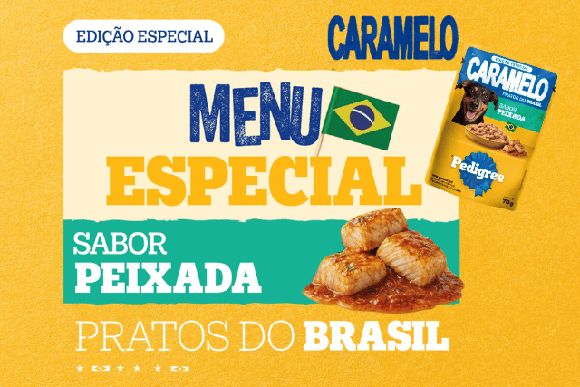 Sachê Pedigree Caramelo Pratos do Brasil sabor peixada 70 g para cães adultos